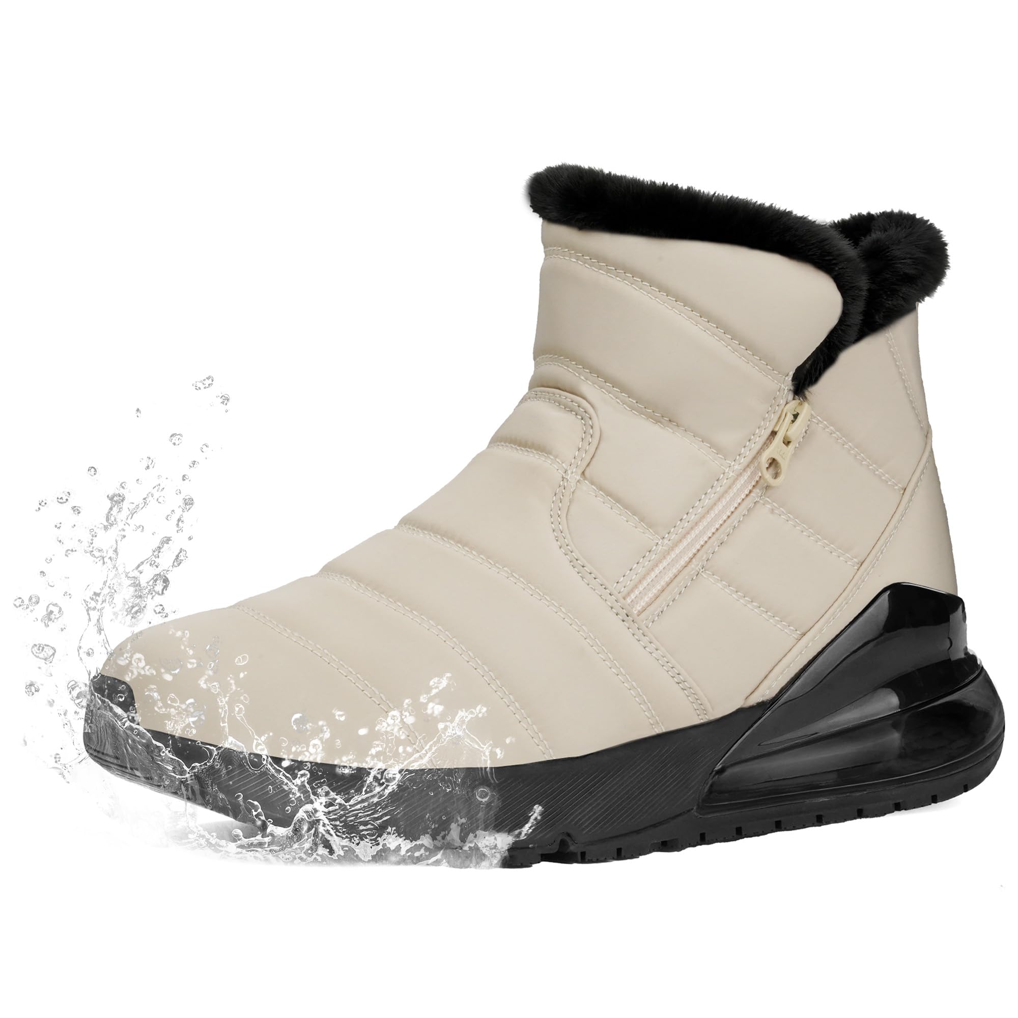Women's Winter Snow Boots Wide Waterproof Warm Fur Lined Slip on Ankle Booties Orthopedic Boots Outdoor Insulated Winter Shoes